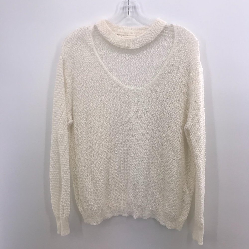 DREAMERS WHITE KNITTED CARDIGAN SWEATER